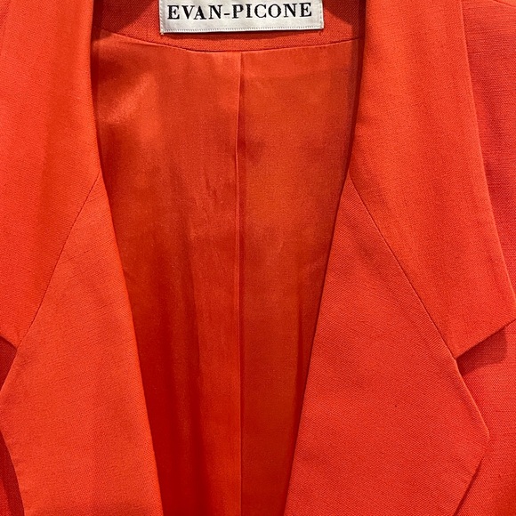 Vintage Evan Picone One Button Linen Blazer - Picture 2 of 8